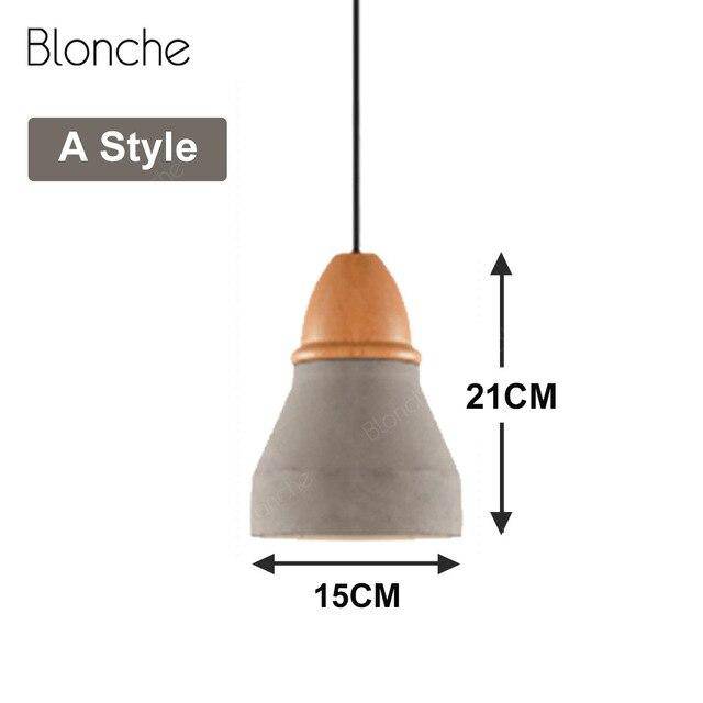Suspension design LED en ciment et bois style Loft Decor