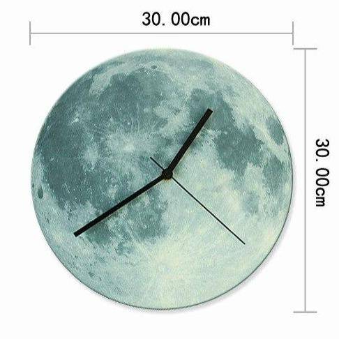 Horloge murale ronde lune colorée 30cm Luminous