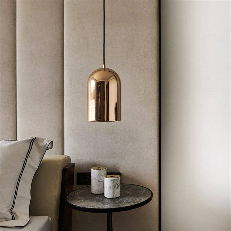 Suspension design LED avec cylindre doré arrondi Loft