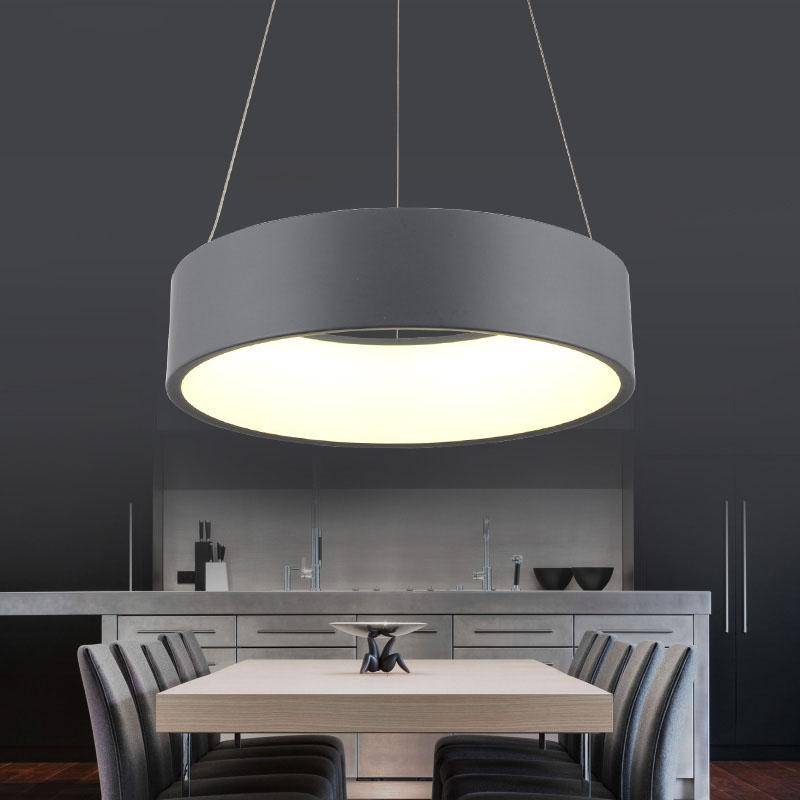 Suspension design LED cercle moderne Minimalism (gris ou blanc)