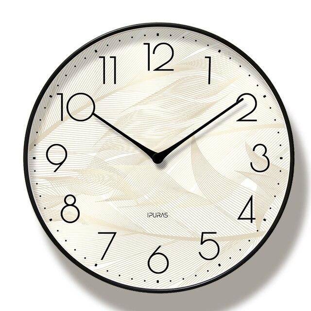 Horloge murale ronde avec fond beige Chansrun