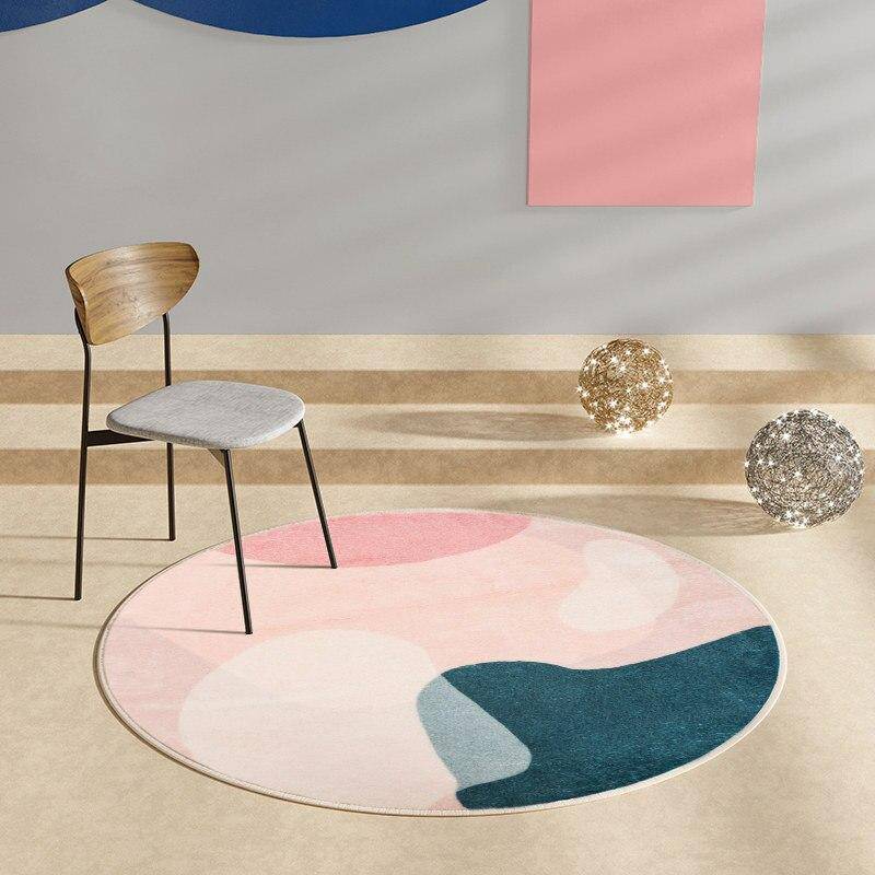 Tapis rond moderne coloré style Fluffy C