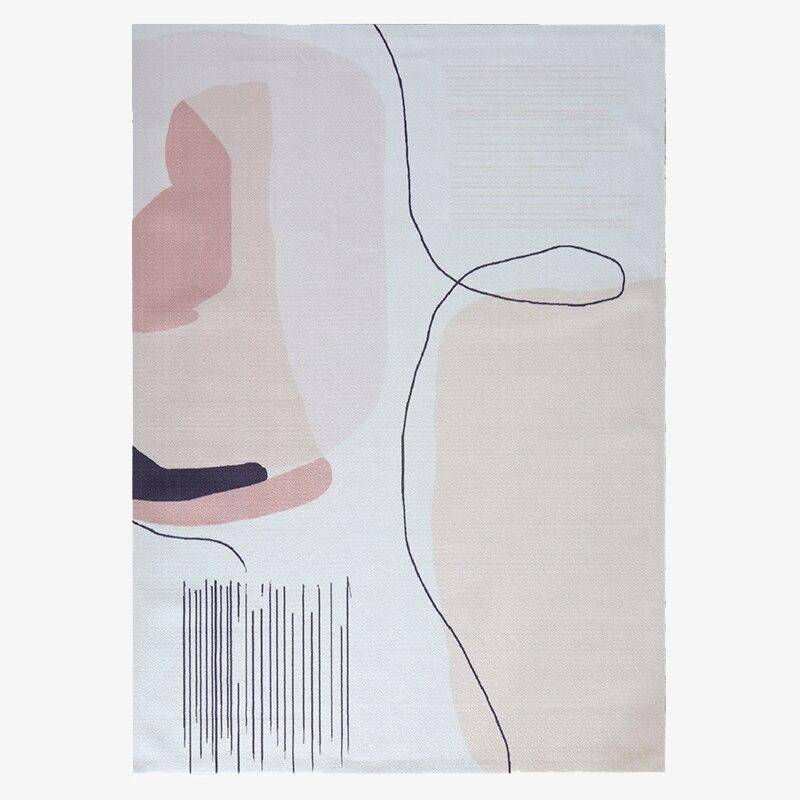 Tapis moderne rectangle blanc et beige style Nordic design