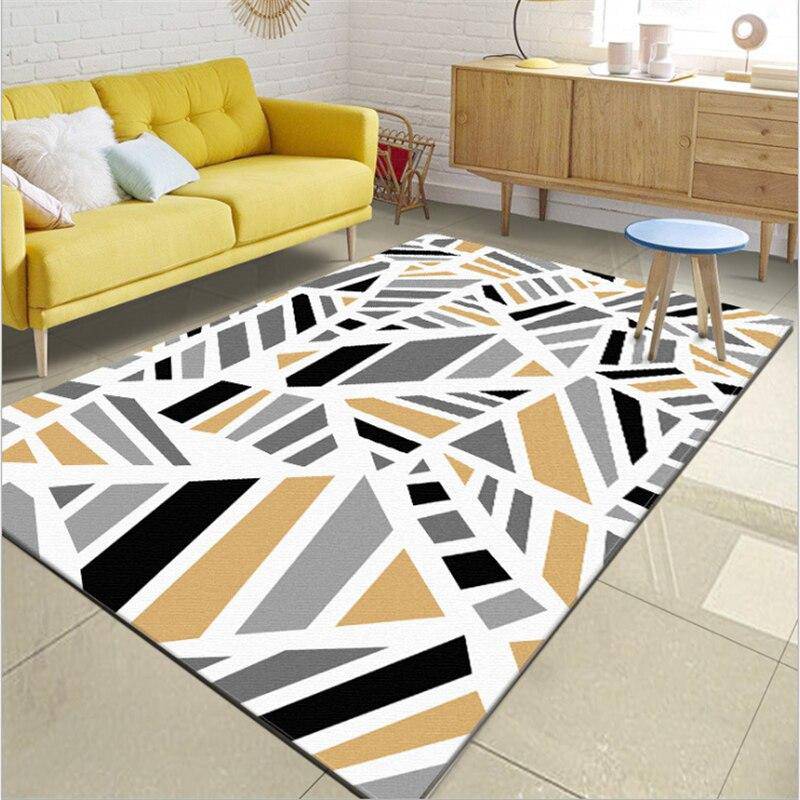 Tapis moderne rectangle à formes géométriques rayées Line