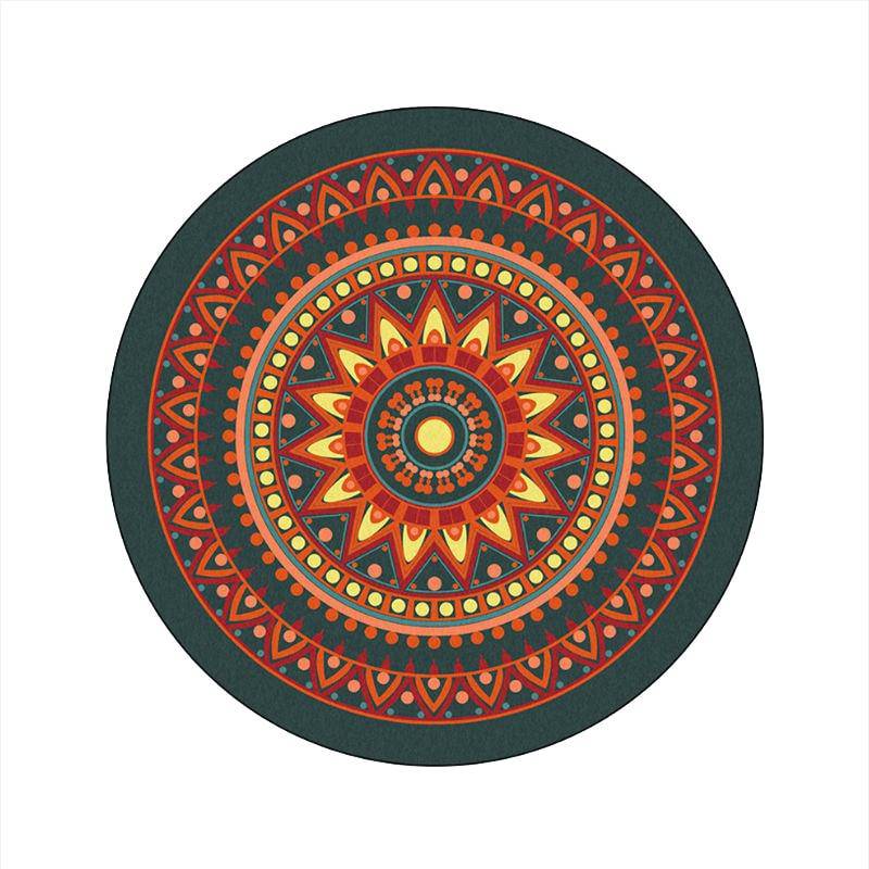 Tapis rond aux motifs Mandala