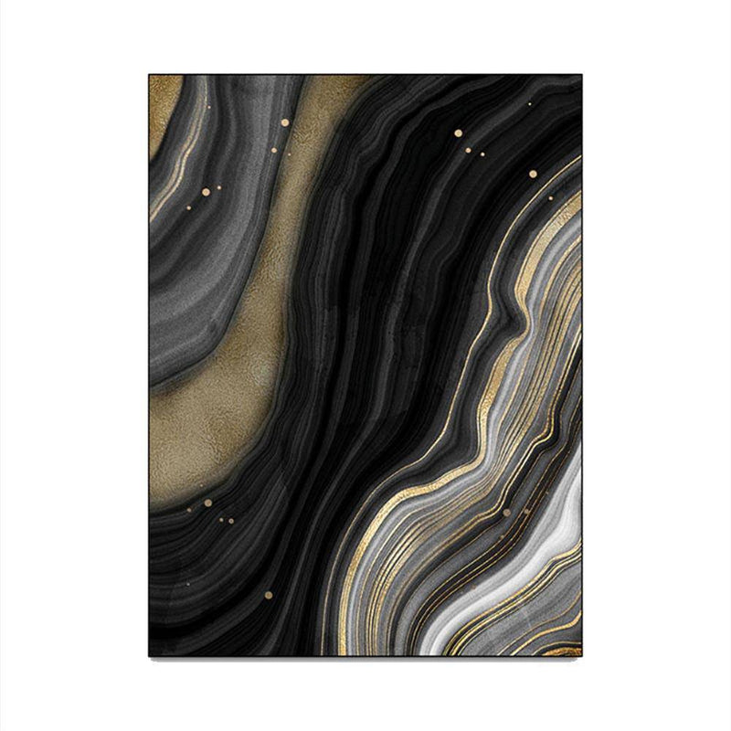 Tapis moderne noir rectangle style abstrait