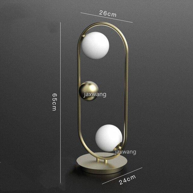 Lampe à poser LED en anneau et boule métal Creative