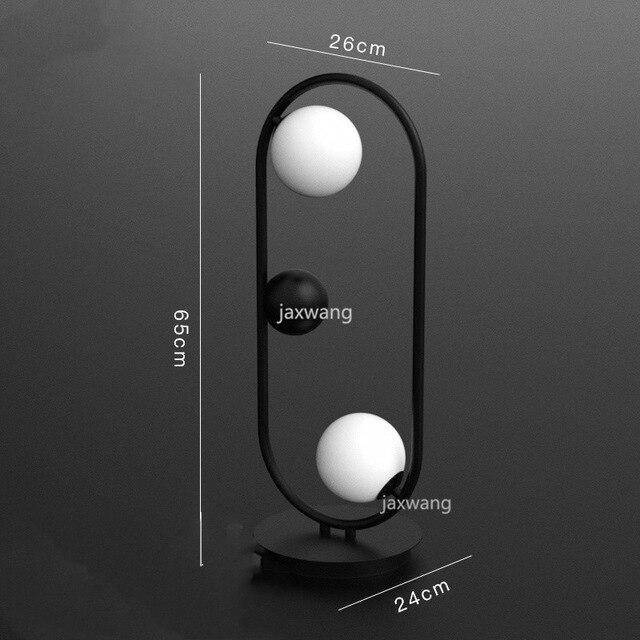 Lampe à poser LED en anneau et boule métal Creative