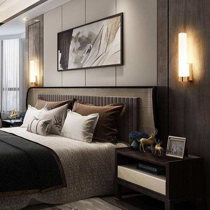 Applique murale design LED en métal avec verre cylindrique