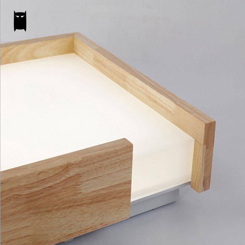 Plafonnier en bois à LED en carré design