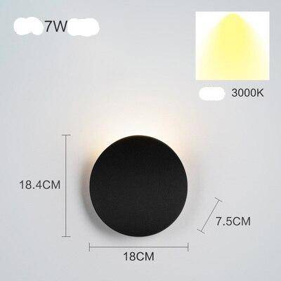 Applique murale design LED avec tuile arrondie en métal