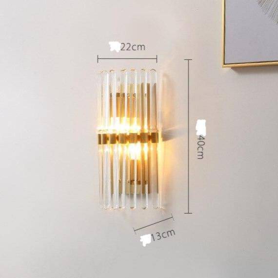 Applique murale design LED dorée en verre cristal luxury