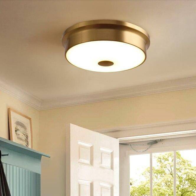 Plafonnier design à LED rond en métal aux bords épais