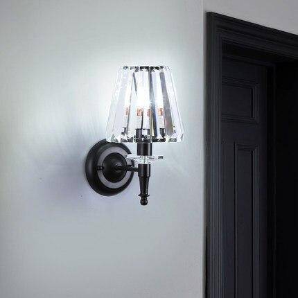 Applique murale design LED avec abat-jour en verre retro