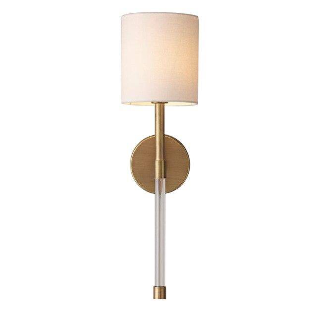Applique murale moderne LED avec abat-jour beige et tige métal rétro