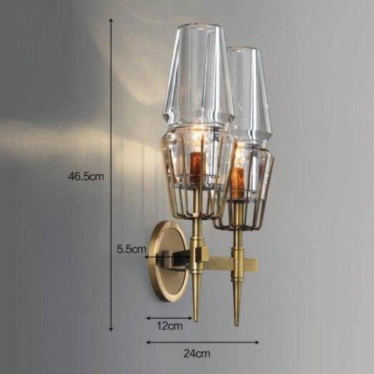 Applique murale design à LED en métal et verre rétro