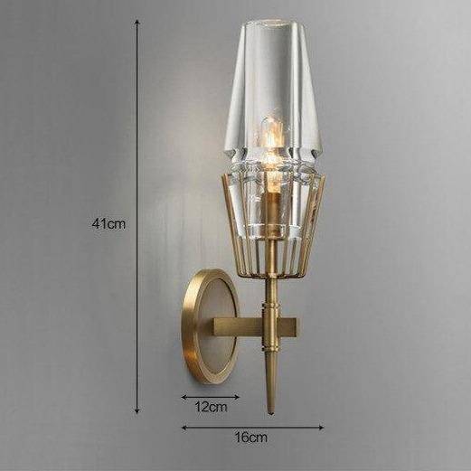 Applique murale design à LED en métal et verre rétro