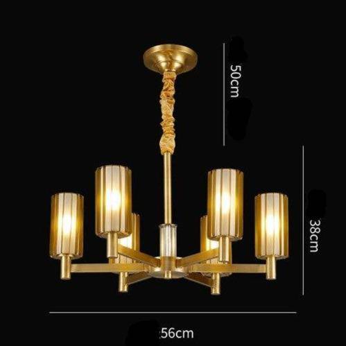 Lustre design LED en métal avec plusieurs abat-jours dorés Luxury