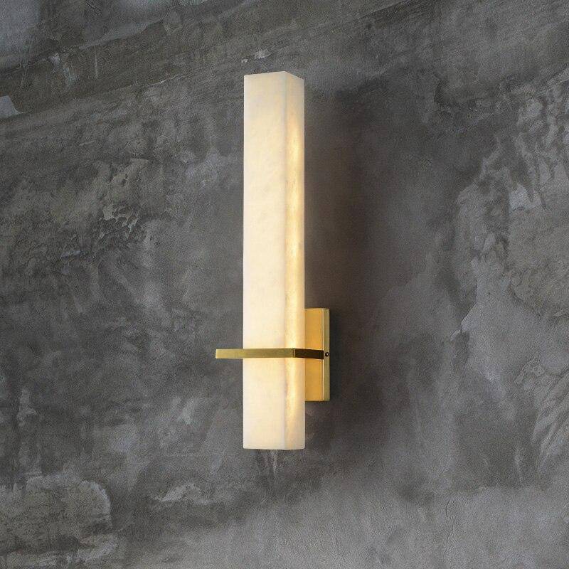 Applique murale moderne LED en marbre avec socle doré