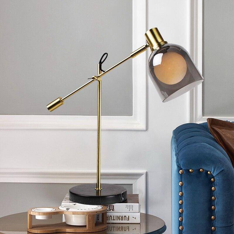 Lampe à poser design LED avec abat-jour en verre arrondi Luxury