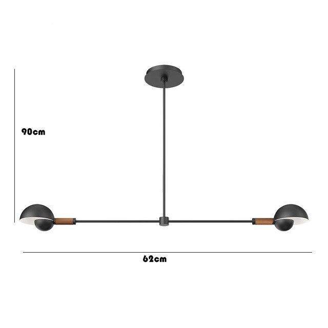 Suspension moderne LED noire avec plusieurs abats-jour arrondi