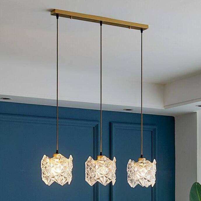 Suspension design LED avec abat-jour en verre cristal Luxury