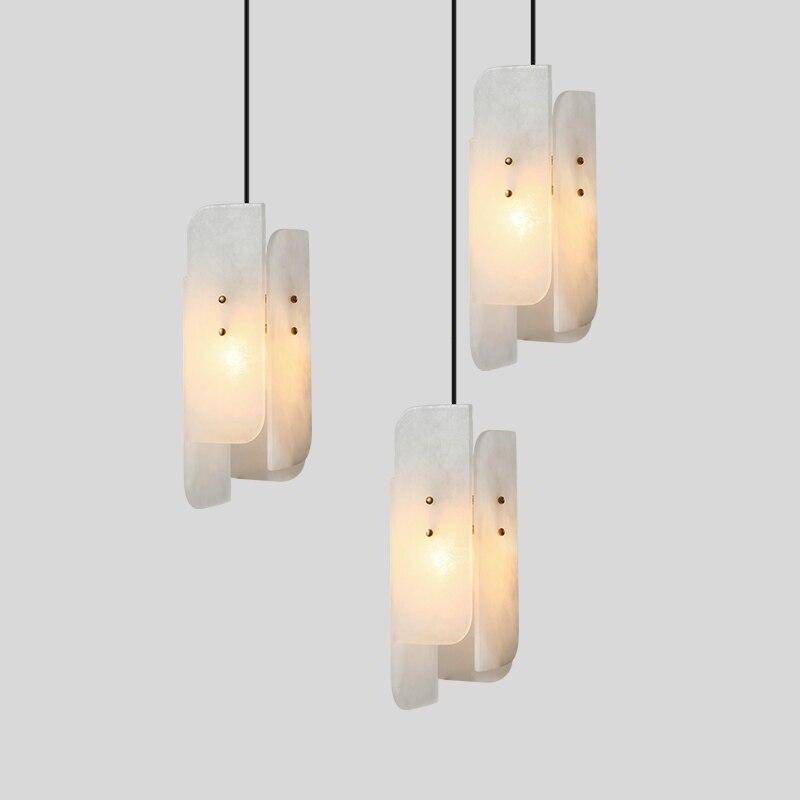 Suspension design en marbre blanc LED style Luxury