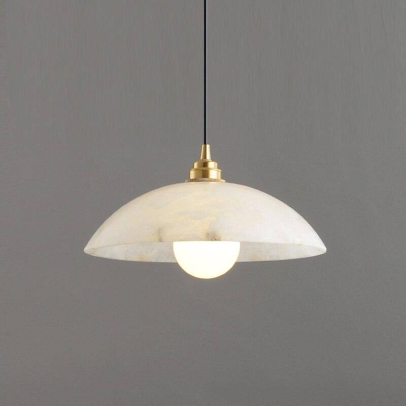 Suspension moderne en marbre blanc LED