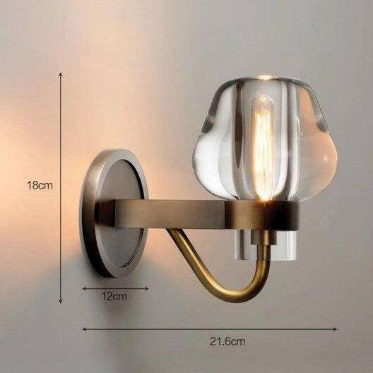 Applique murale moderne cuivré et abat-jour déformé Luxury