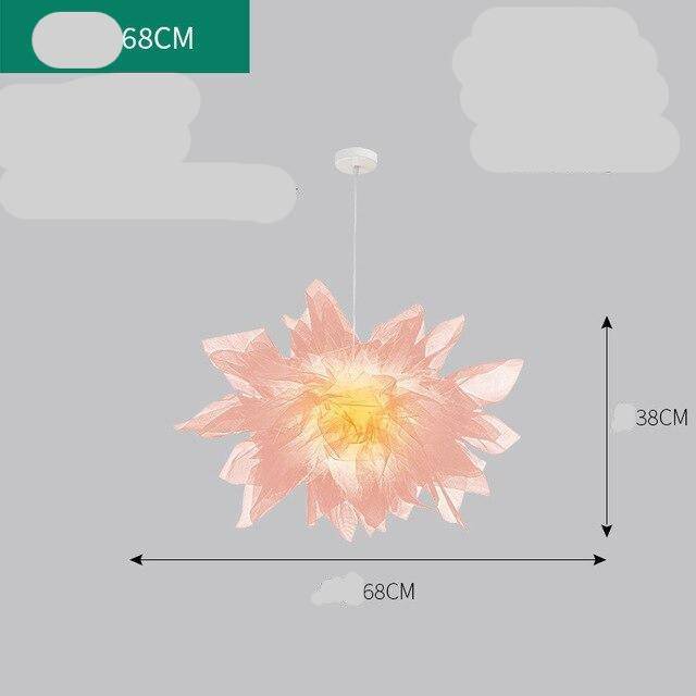 Suspension design LED avec fleur en tissu