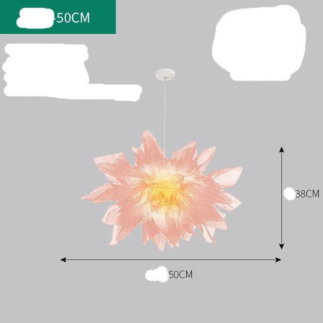 Suspension design LED avec fleur en tissu