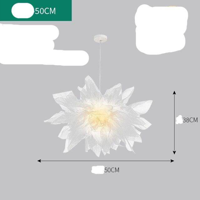 Suspension design LED avec fleur en tissu
