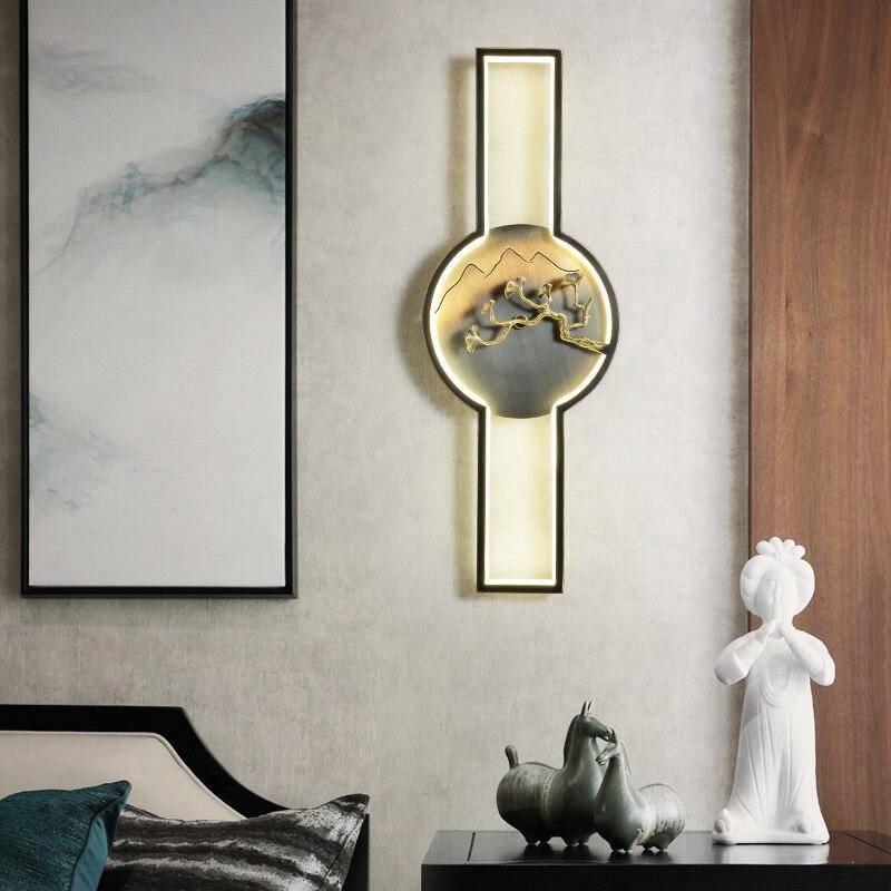 Applique murale LED avec cercle design style japonais