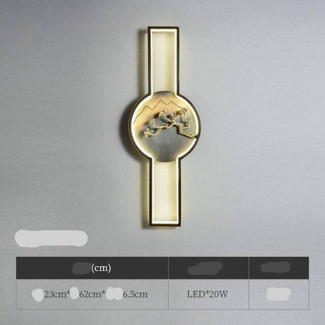 Applique murale LED avec cercle design style japonais