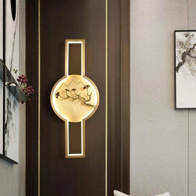 Applique murale LED avec cercle design style japonais