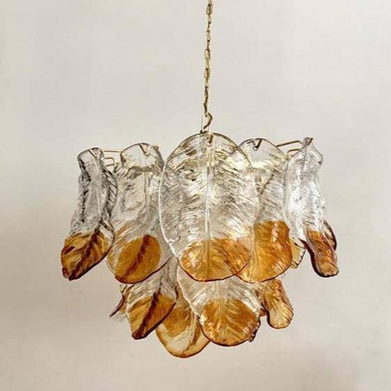 Suspension retro LED avec feuille en verre Leaf