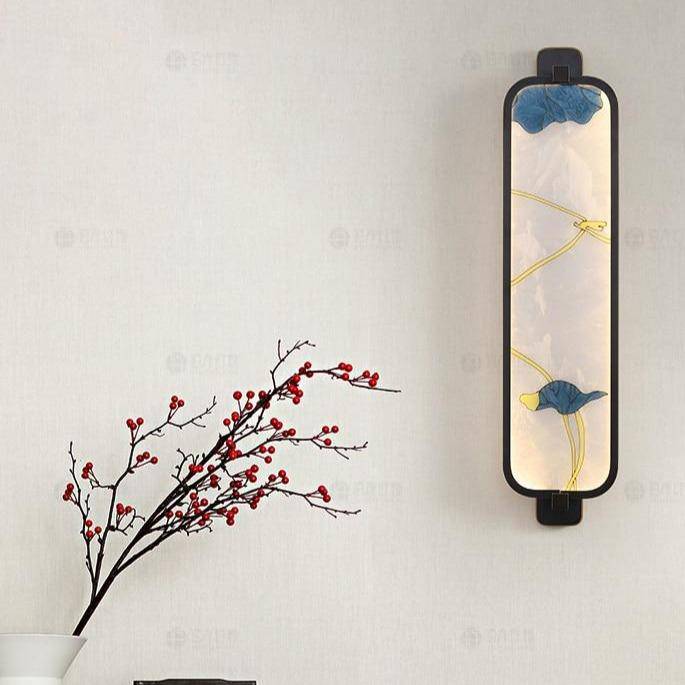 Applique murale LED rectangle aux bords arrondis style Japonais