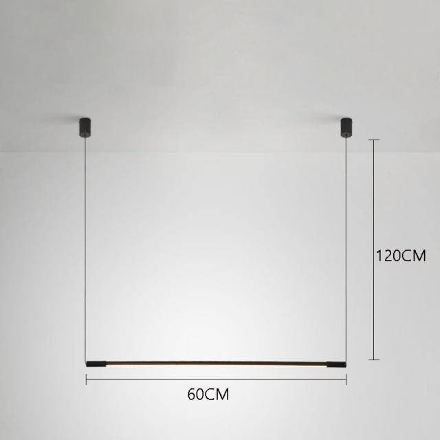 Suspension design à LED en tube métal noir style Loft Light