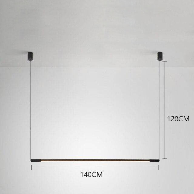 Suspension design à LED en tube métal noir style Loft Light