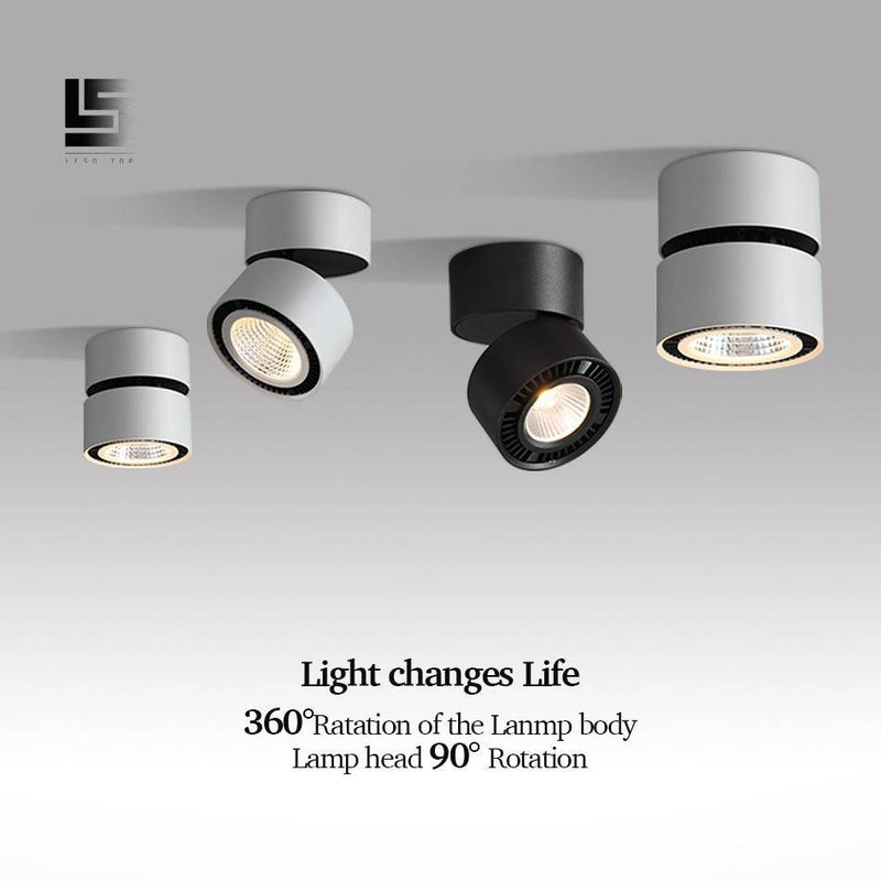 Spot arrondi LED avec rotation 360°