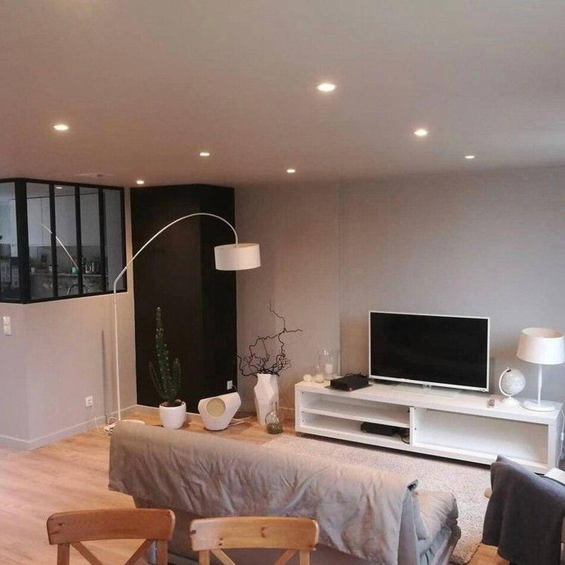 Spot encastré rond moderne en aluminium blanc