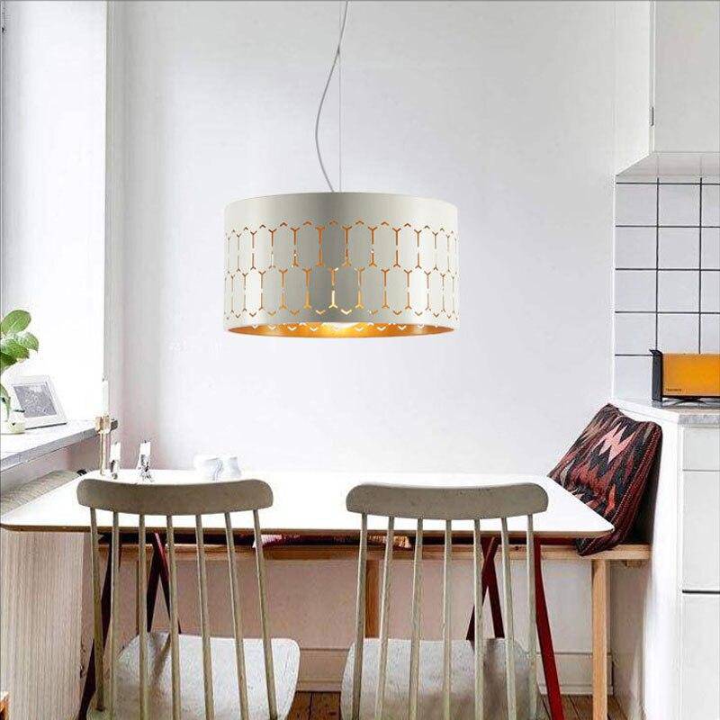 Suspension design LED avec abat-jour retro arrondi en métal