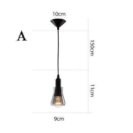 Suspension design LED noire avec abat-jour arrondie en verre