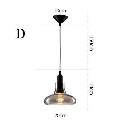 Suspension design LED noire avec abat-jour arrondie en verre