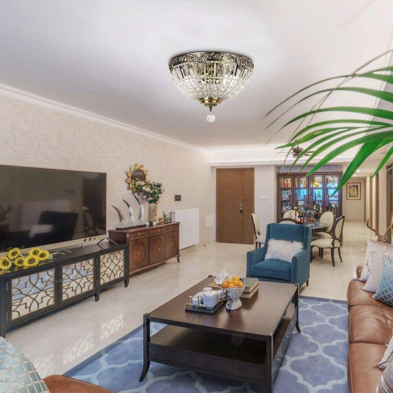 Plafonnier design à LED en verre cristal rétro Hotel