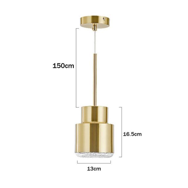 Suspension moderne LED minimaliste et dorée Melania