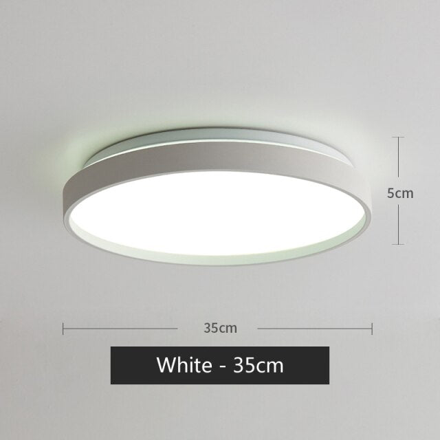 Plafonnier moderne LED métallique circulaire et fin Glenn