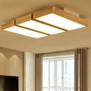 Plafonnier en bois à LED avec 1 ou plusieurs rectangles