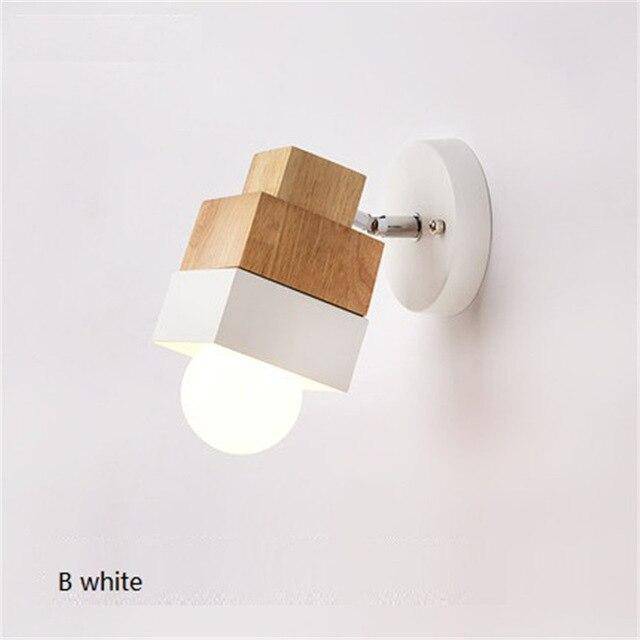 Applique murale LED en bois Creative (cube ou cylindre)