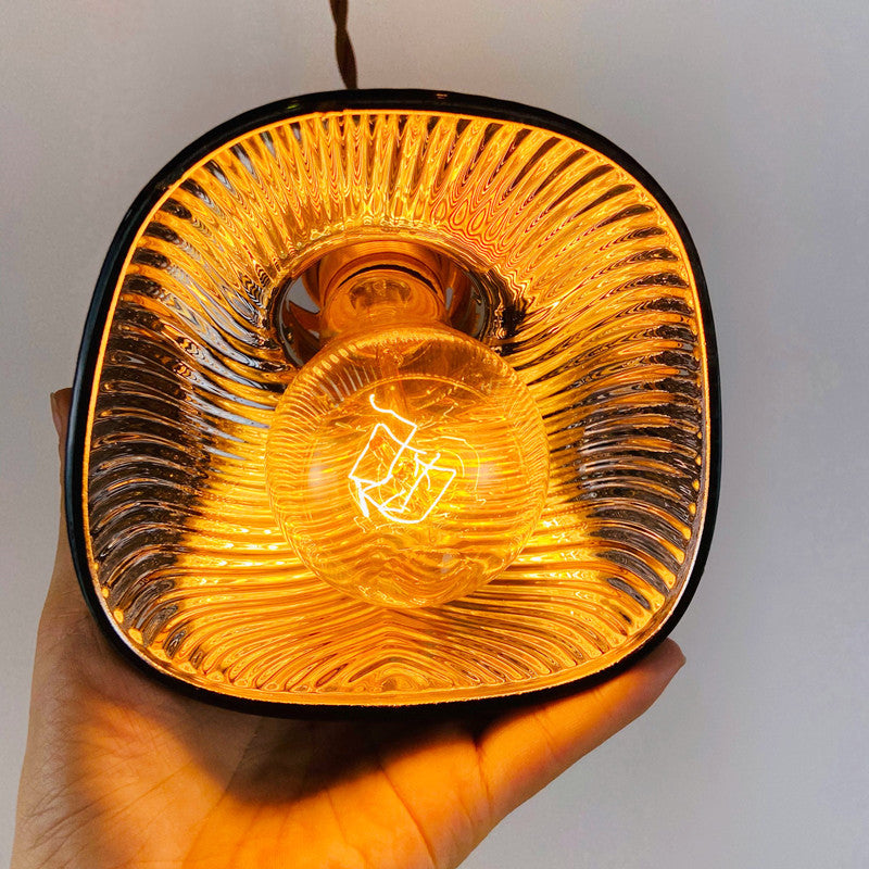 Suspension LED biforme vert et doré Dena